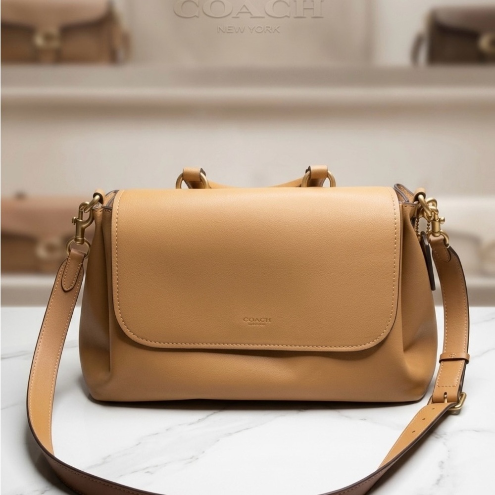 Coach Camel Leather Satchel - Picture 2 of 6